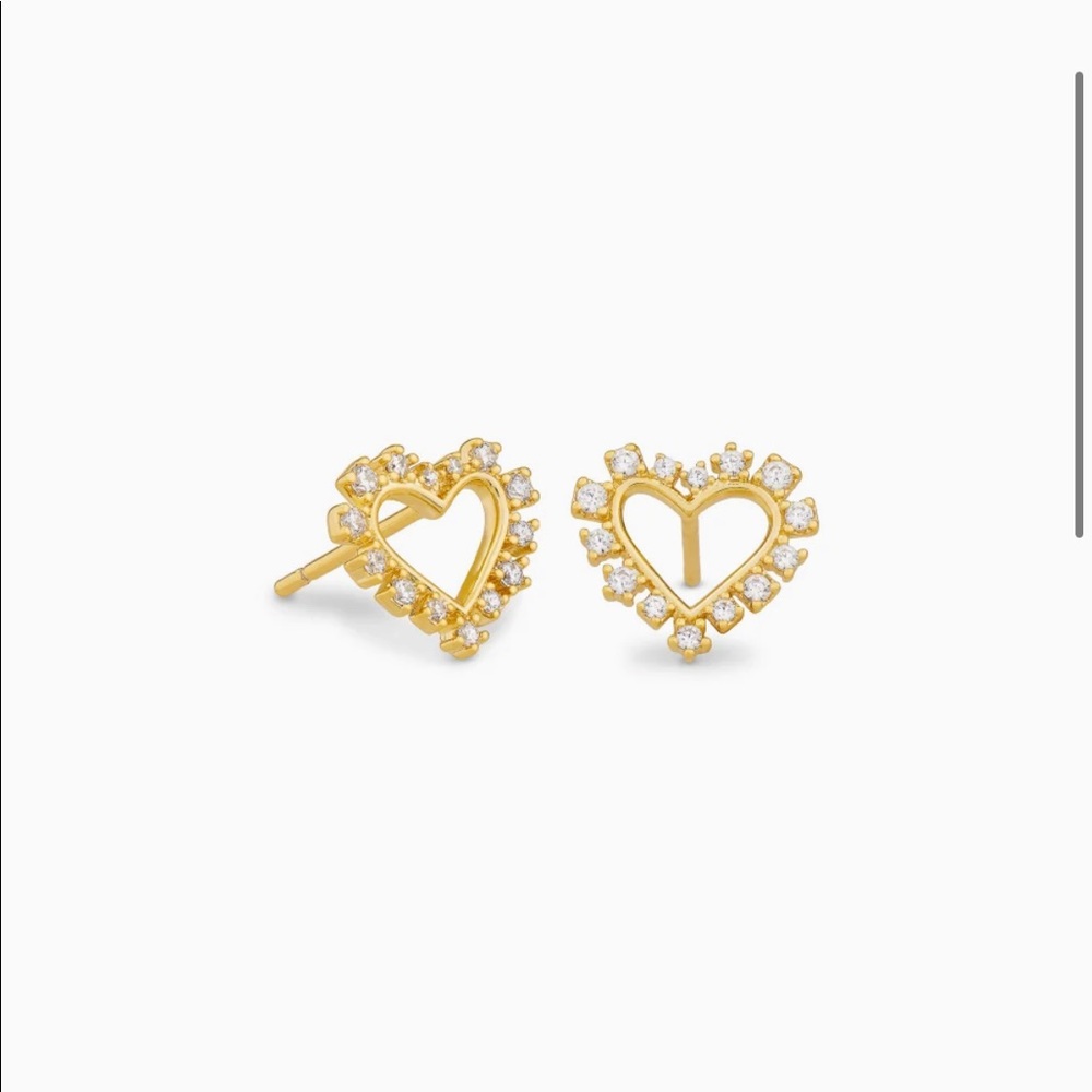 Ari Heart Gold Stud Earring in Crystal